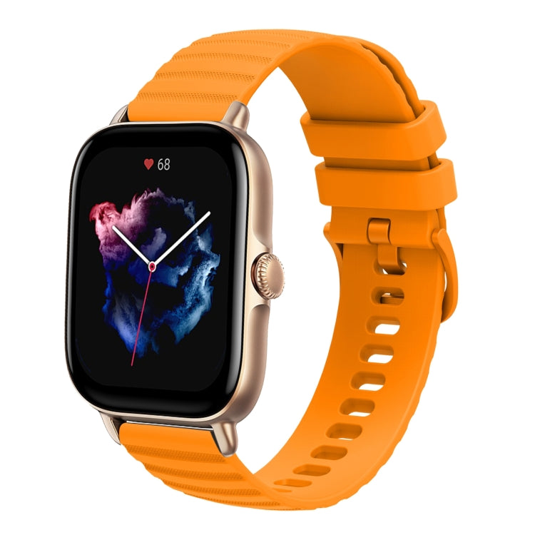 For Amazfit 3 22mm Wavy Dot Pattern Solid Color Silicone Watch Band