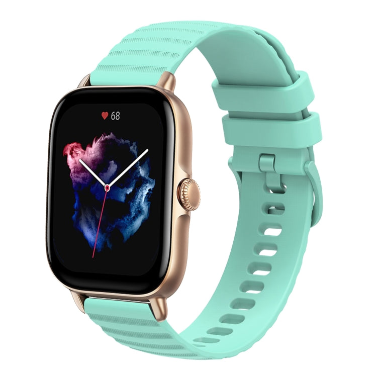 For Amazfit 3 22mm Wavy Dot Pattern Solid Color Silicone Watch Band