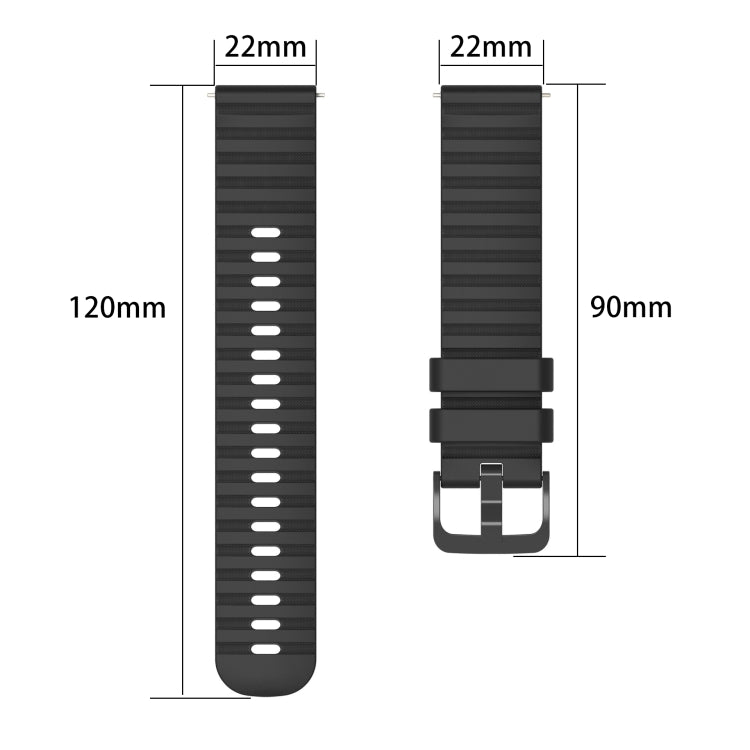 For Amazfit 3 22mm Wavy Dot Pattern Solid Color Silicone Watch Band