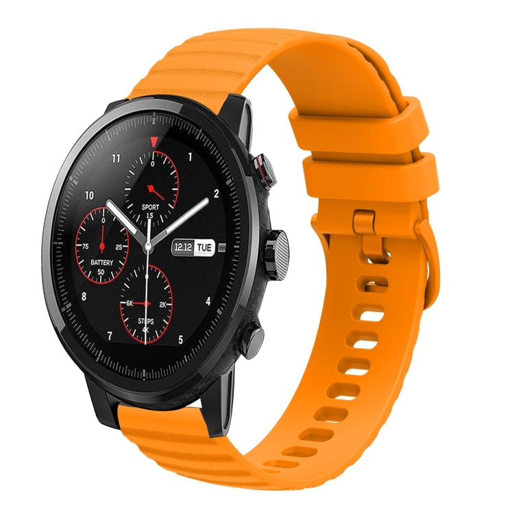 For Amazft 2 Stratos 22mm Wavy Dot Pattern Solid Color Silicone Watch Band