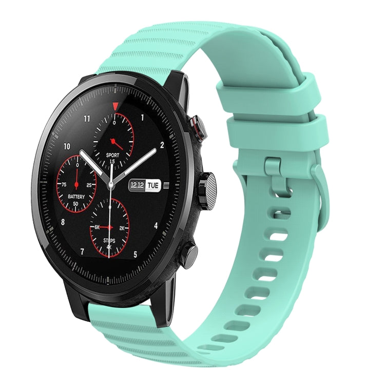 For Amazft 2 Stratos 22mm Wavy Dot Pattern Solid Color Silicone Watch Band