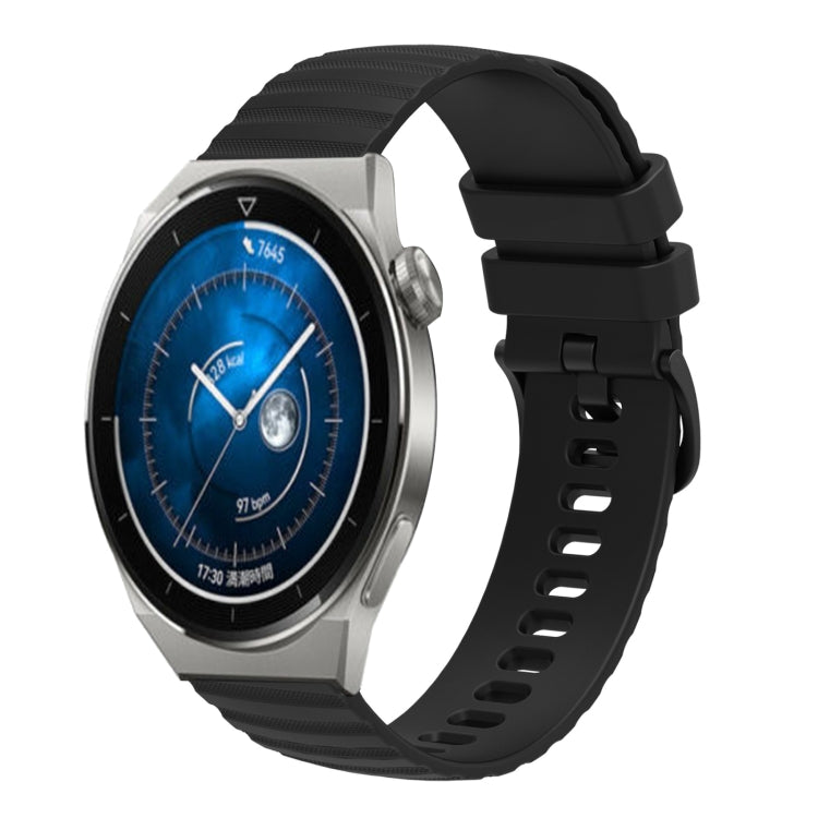 For Huawei Watch GT3 Pro 46mm 22mm Wavy Dot Pattern Solid Color Silicone Watch Band