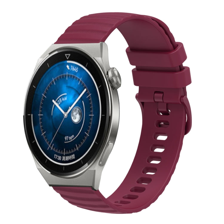 For Huawei Watch GT3 Pro 46mm 22mm Wavy Dot Pattern Solid Color Silicone Watch Band
