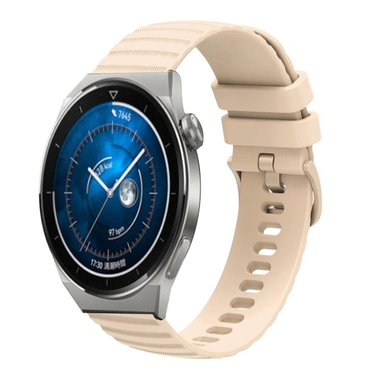 For Huawei Watch GT3 Pro 46mm 22mm Wavy Dot Pattern Solid Color Silicone Watch Band