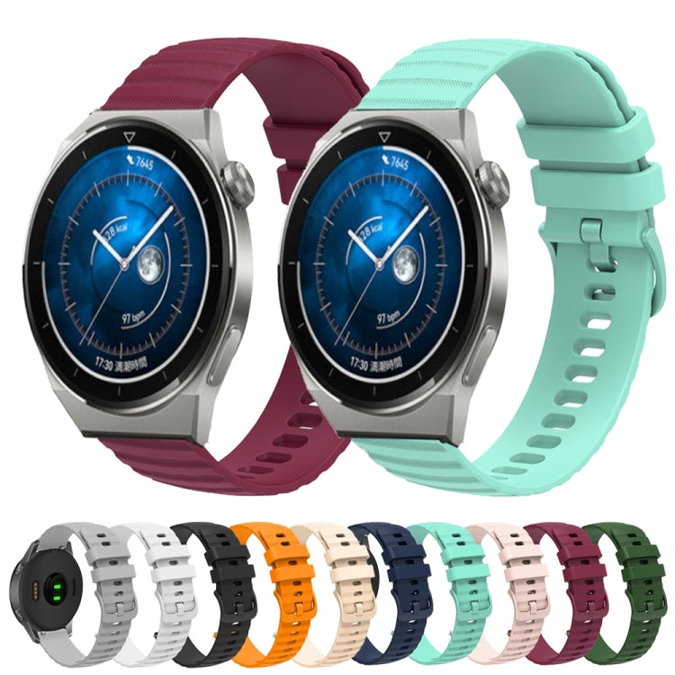 For Huawei Watch GT3 Pro 46mm 22mm Wavy Dot Pattern Solid Color Silicone Watch Band