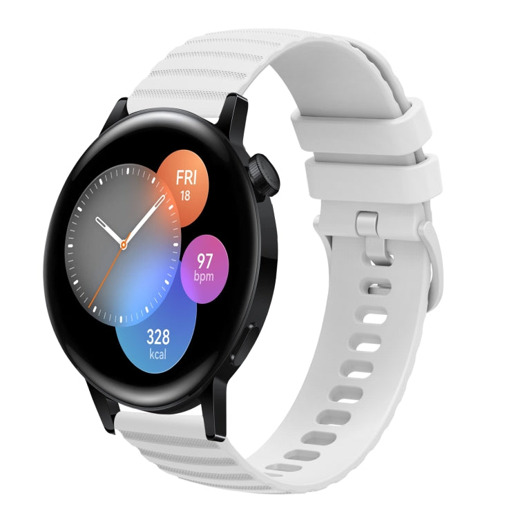 For Huawei Watch GT3 46mm 22mm Wavy Dot Pattern Solid Color Silicone Watch Band