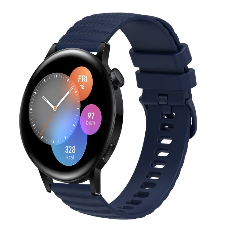 For Huawei Watch GT3 46mm 22mm Wavy Dot Pattern Solid Color Silicone Watch Band