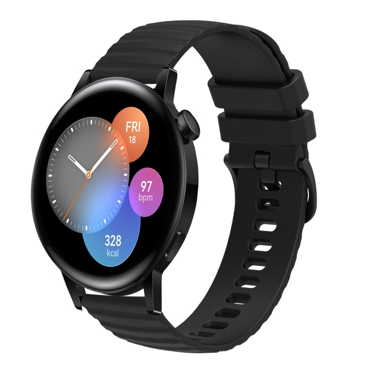 For Huawei Watch GT3 46mm 22mm Wavy Dot Pattern Solid Color Silicone Watch Band