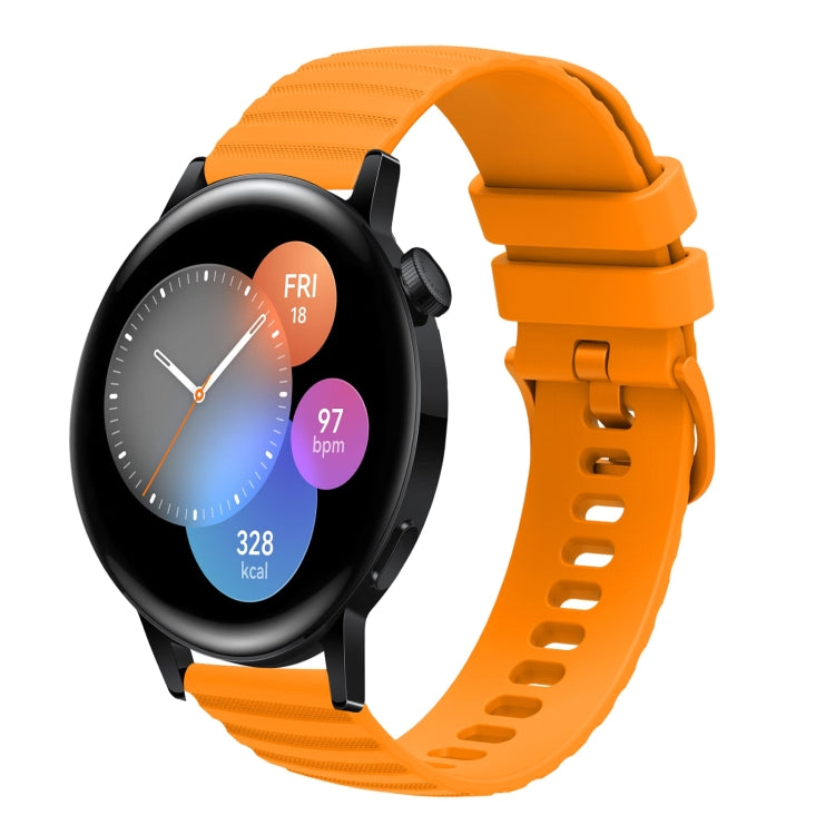 For Huawei Watch GT3 46mm 22mm Wavy Dot Pattern Solid Color Silicone Watch Band