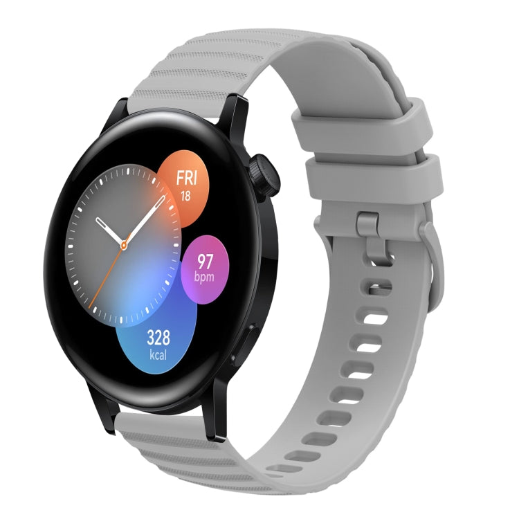 For Huawei Watch GT3 46mm 22mm Wavy Dot Pattern Solid Color Silicone Watch Band