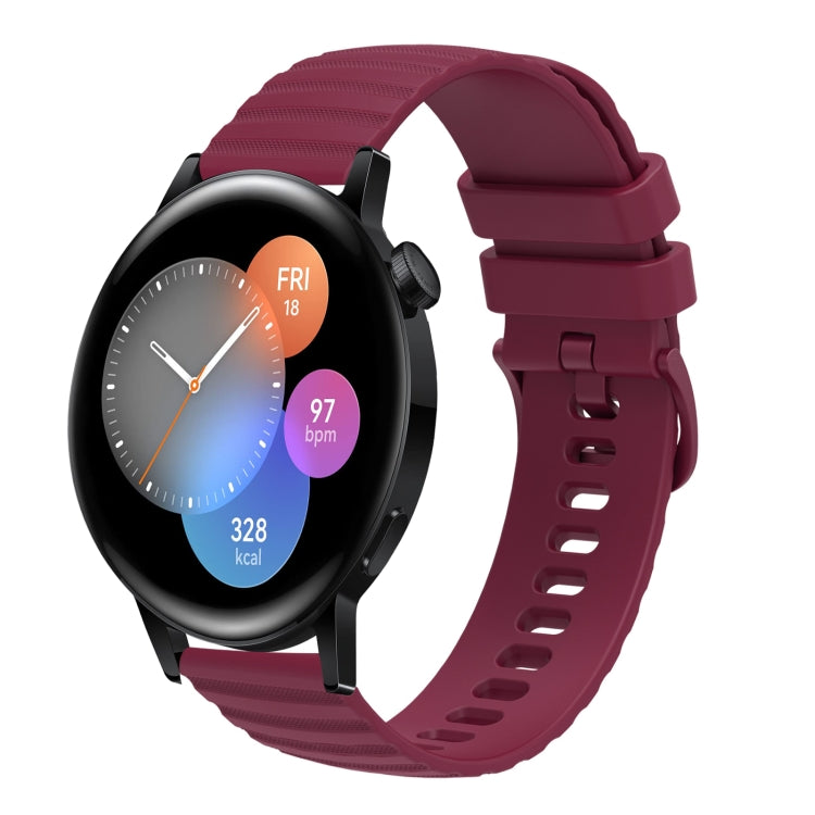 For Huawei Watch GT3 46mm 22mm Wavy Dot Pattern Solid Color Silicone Watch Band