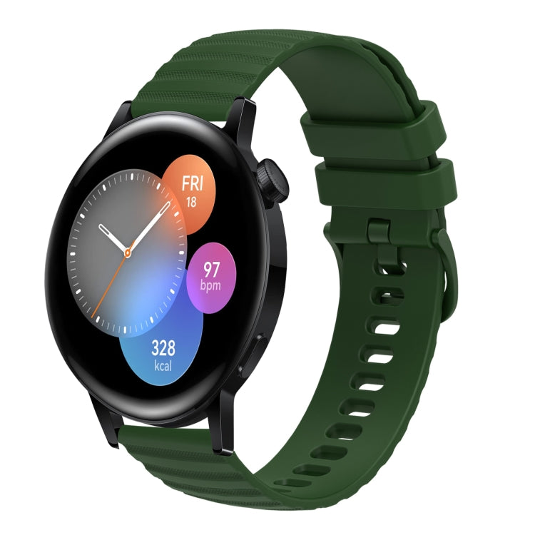 For Huawei Watch GT3 46mm 22mm Wavy Dot Pattern Solid Color Silicone Watch Band