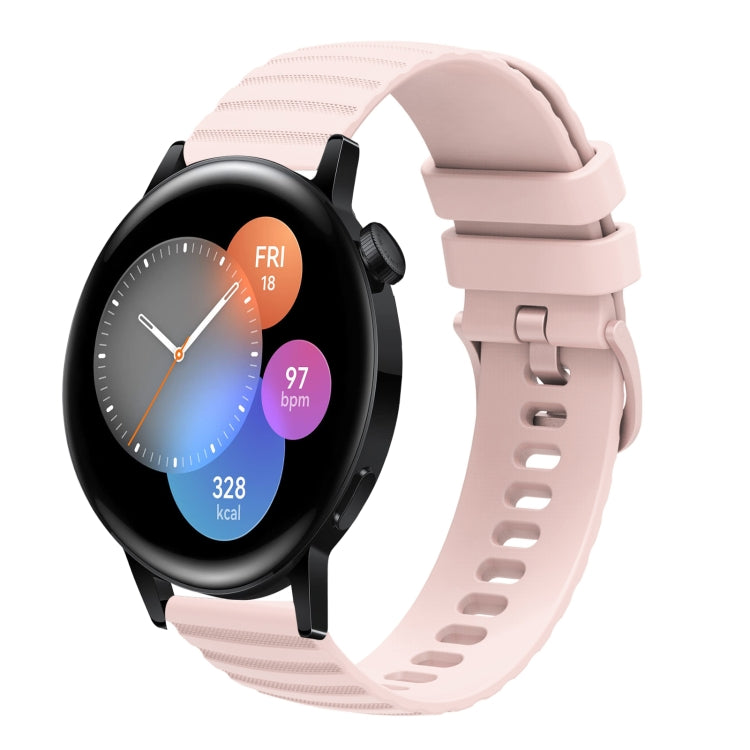 For Huawei Watch GT3 46mm 22mm Wavy Dot Pattern Solid Color Silicone Watch Band