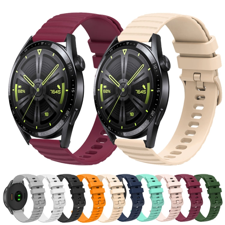 For Huawei Watch GT3 46mm 22mm Wavy Dot Pattern Solid Color Silicone Watch Band