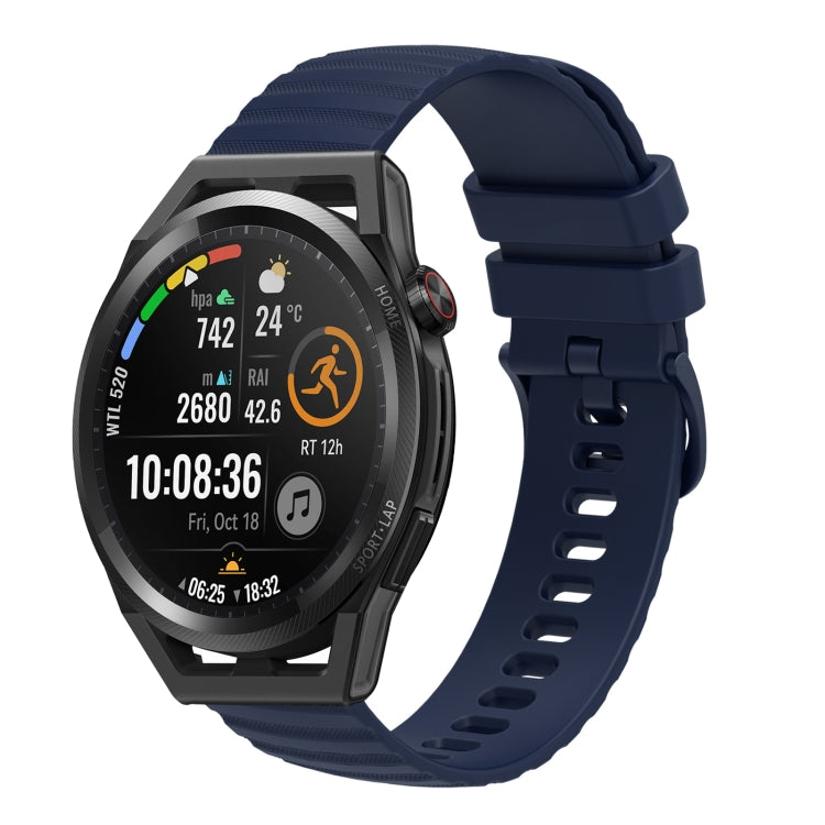 For Huawei Watch GT Runner 22mm Wavy Dot Pattern Solid Color Silicone Watch Band