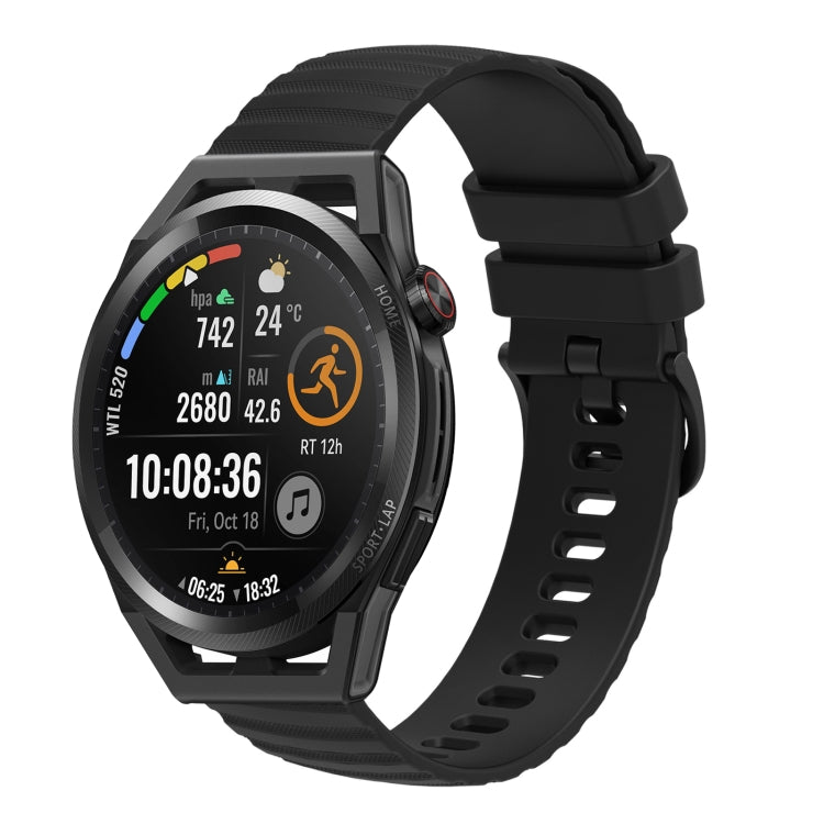 For Huawei Watch GT Runner 22mm Wavy Dot Pattern Solid Color Silicone Watch Band