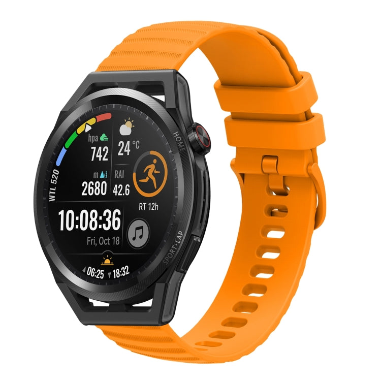 For Huawei Watch GT Runner 22mm Wavy Dot Pattern Solid Color Silicone Watch Band