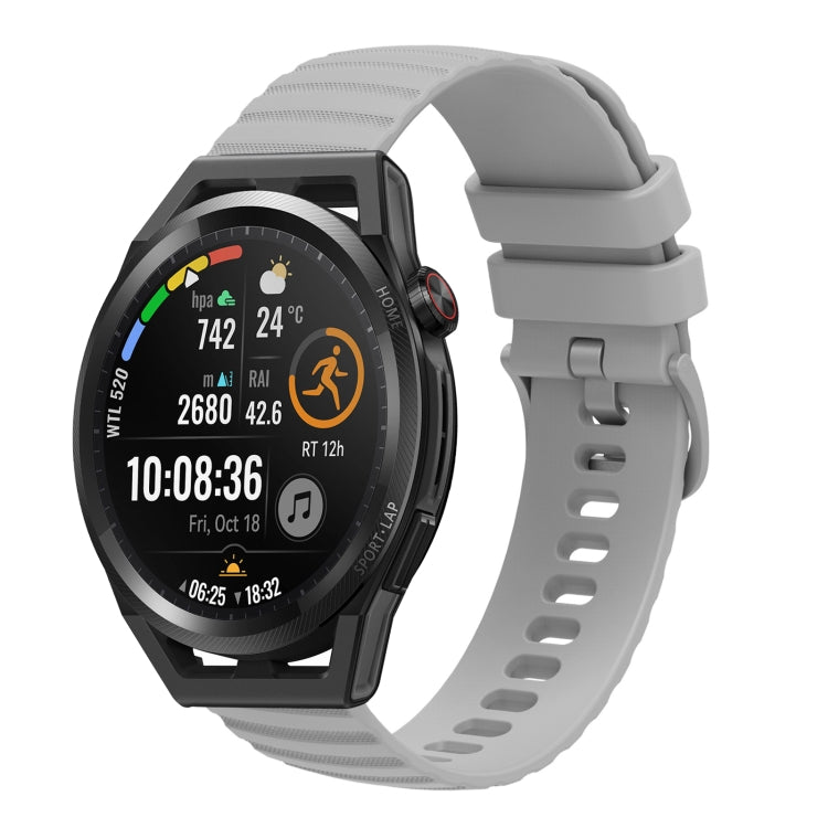 For Huawei Watch GT Runner 22mm Wavy Dot Pattern Solid Color Silicone Watch Band
