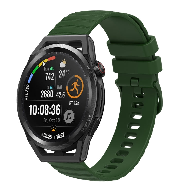 For Huawei Watch GT Runner 22mm Wavy Dot Pattern Solid Color Silicone Watch Band