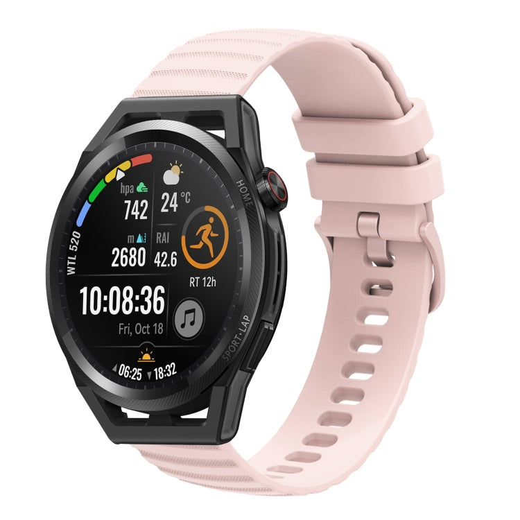 For Huawei Watch GT Runner 22mm Wavy Dot Pattern Solid Color Silicone Watch Band