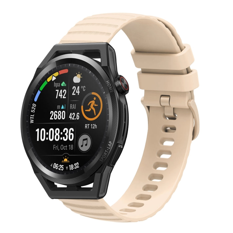For Huawei Watch GT Runner 22mm Wavy Dot Pattern Solid Color Silicone Watch Band