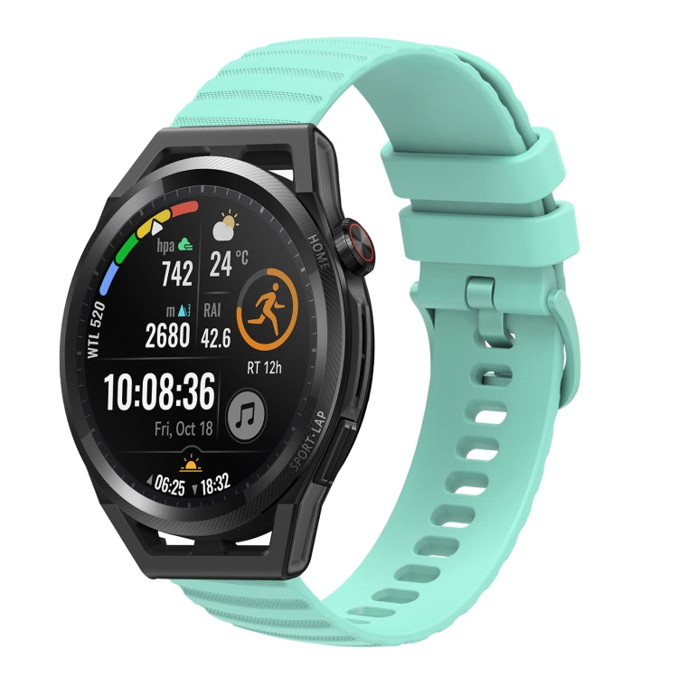 For Huawei Watch GT Runner 22mm Wavy Dot Pattern Solid Color Silicone Watch Band