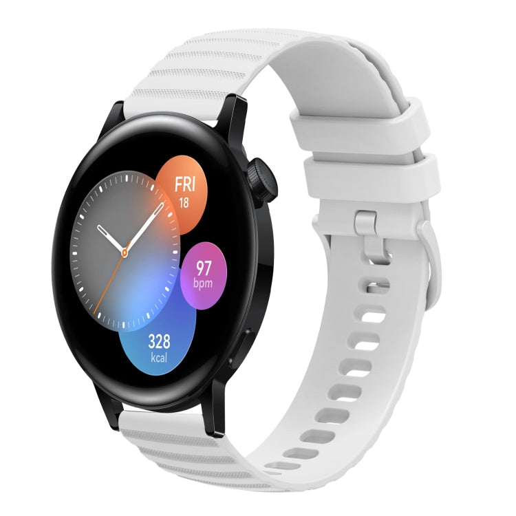 For Huawei Watch 3 22mm Wavy Dot Pattern Solid Color Silicone Watch Band