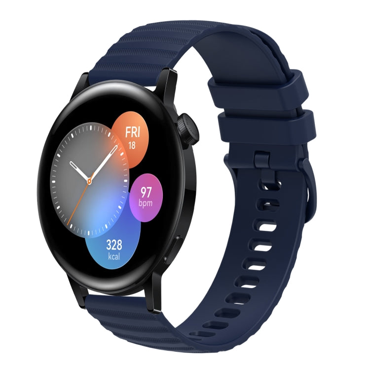 For Huawei Watch 3 22mm Wavy Dot Pattern Solid Color Silicone Watch Band