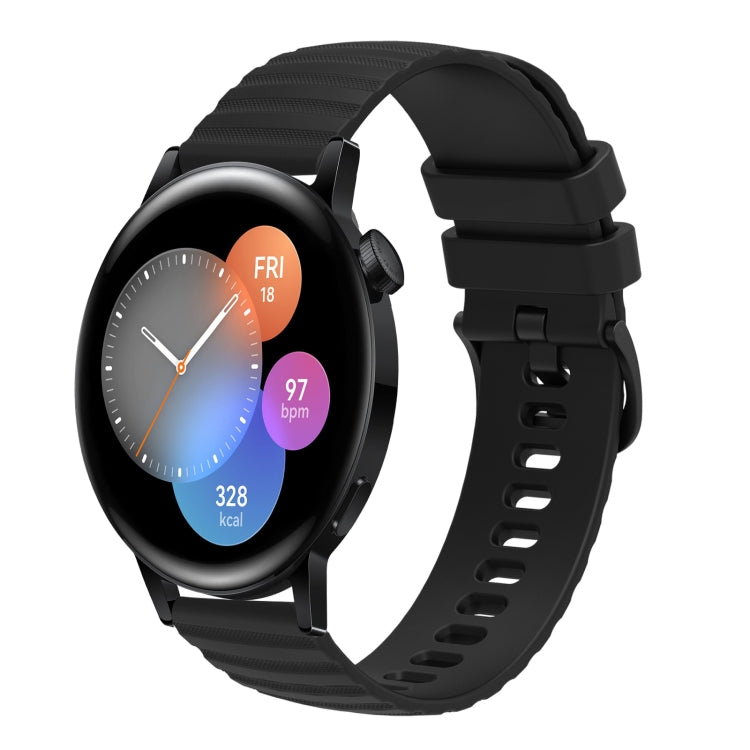For Huawei Watch 3 22mm Wavy Dot Pattern Solid Color Silicone Watch Band