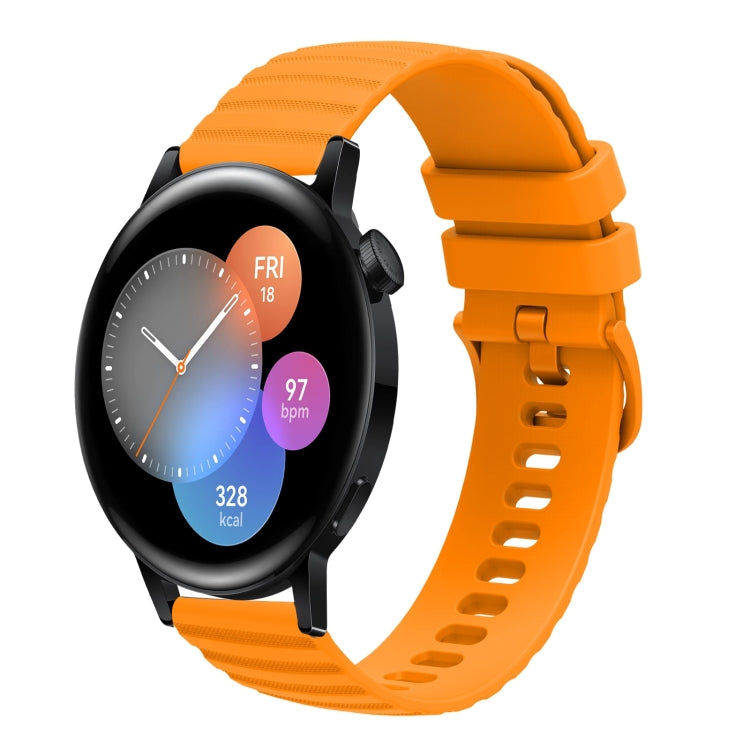 For Huawei Watch 3 22mm Wavy Dot Pattern Solid Color Silicone Watch Band