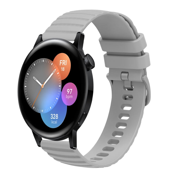For Huawei Watch 3 22mm Wavy Dot Pattern Solid Color Silicone Watch Band