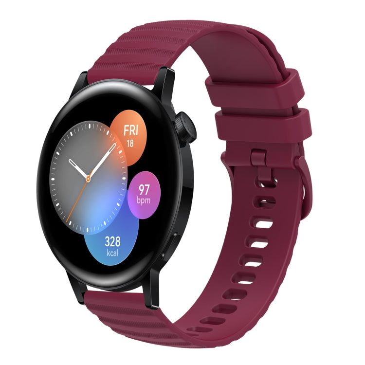 For Huawei Watch 3 22mm Wavy Dot Pattern Solid Color Silicone Watch Band