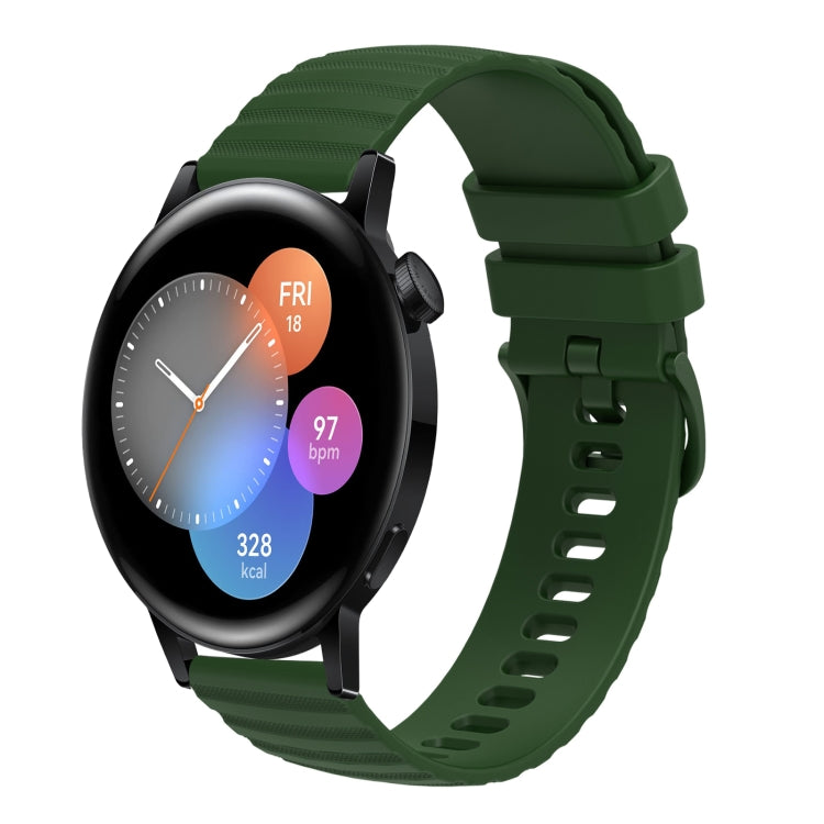 For Huawei Watch 3 22mm Wavy Dot Pattern Solid Color Silicone Watch Band