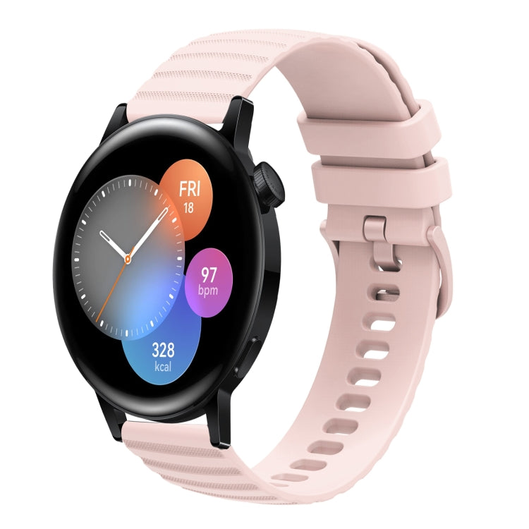 For Huawei Watch 3 22mm Wavy Dot Pattern Solid Color Silicone Watch Band