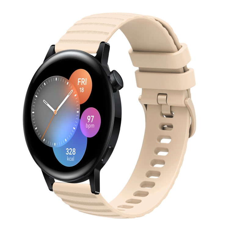 For Huawei Watch 3 22mm Wavy Dot Pattern Solid Color Silicone Watch Band