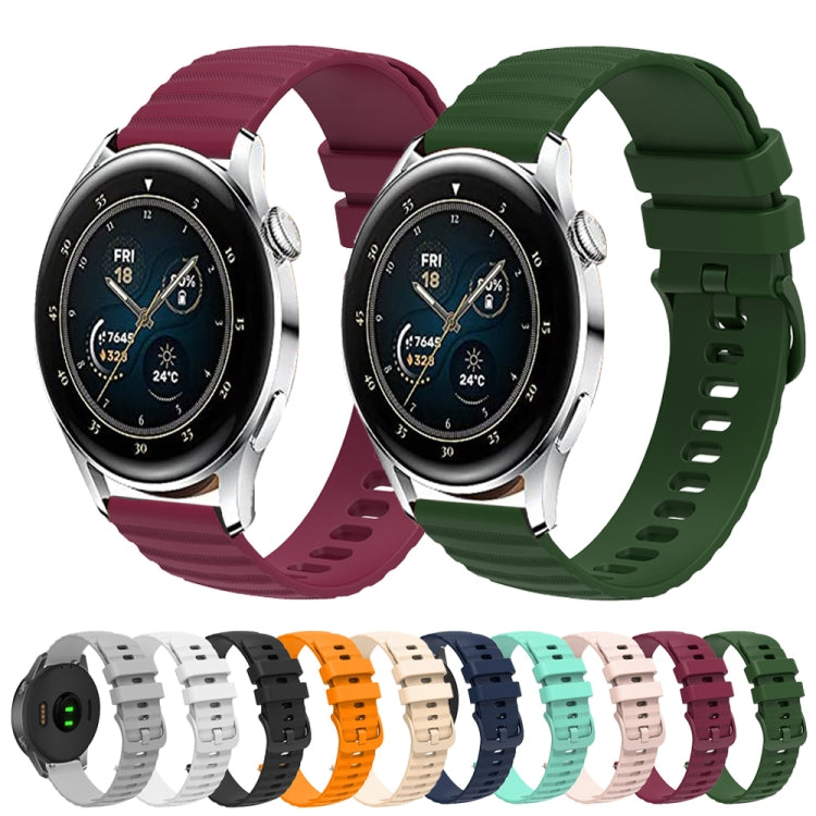 For Huawei Watch 3 22mm Wavy Dot Pattern Solid Color Silicone Watch Band