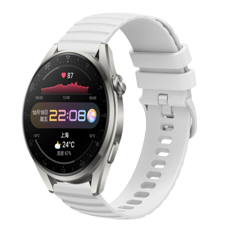 For Huawei Watch 3 Pro 22mm Wavy Dot Pattern Solid Color Silicone Watch Band
