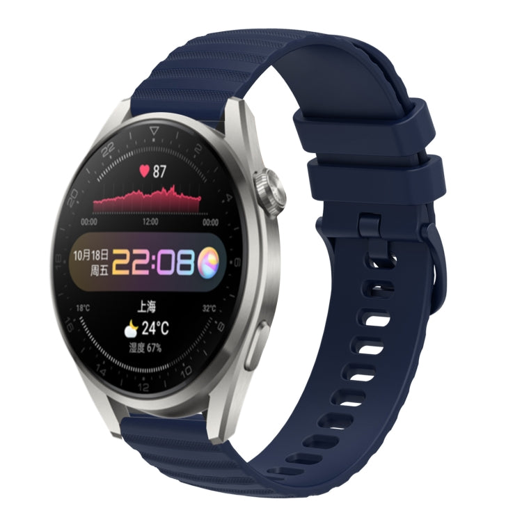 For Huawei Watch 3 Pro 22mm Wavy Dot Pattern Solid Color Silicone Watch Band
