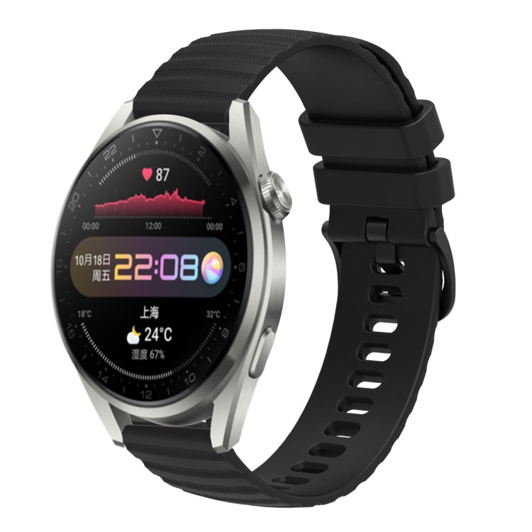 For Huawei Watch 3 Pro 22mm Wavy Dot Pattern Solid Color Silicone Watch Band