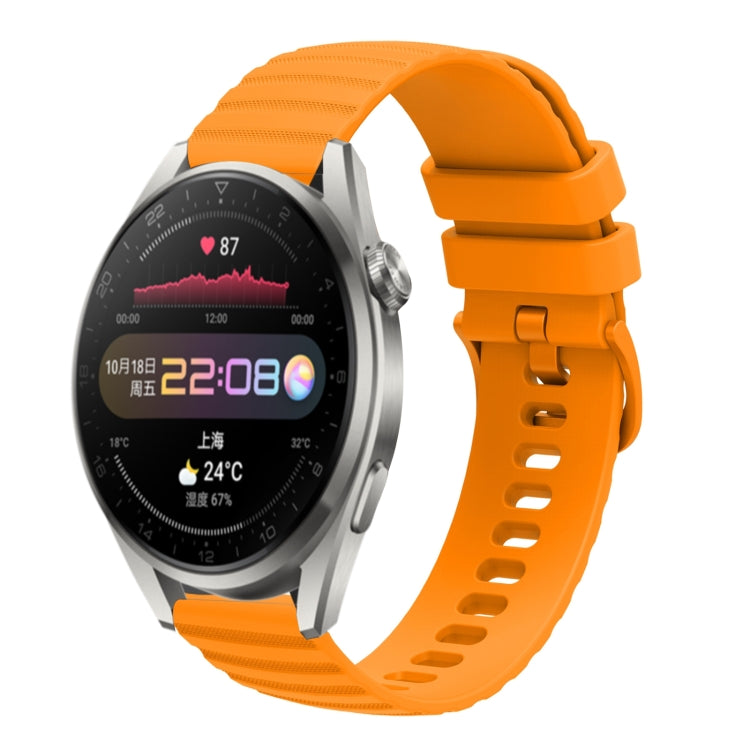 For Huawei Watch 3 Pro 22mm Wavy Dot Pattern Solid Color Silicone Watch Band