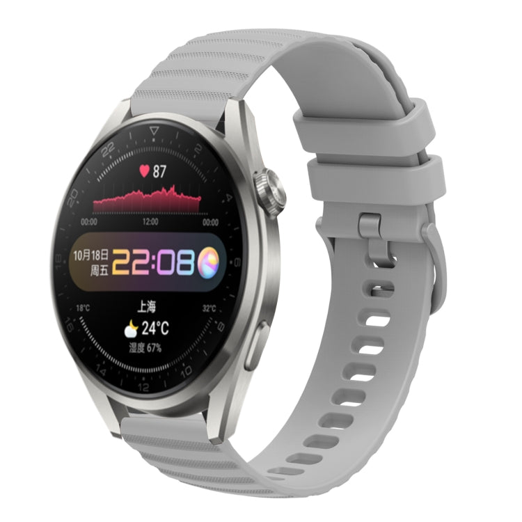 For Huawei Watch 3 Pro 22mm Wavy Dot Pattern Solid Color Silicone Watch Band