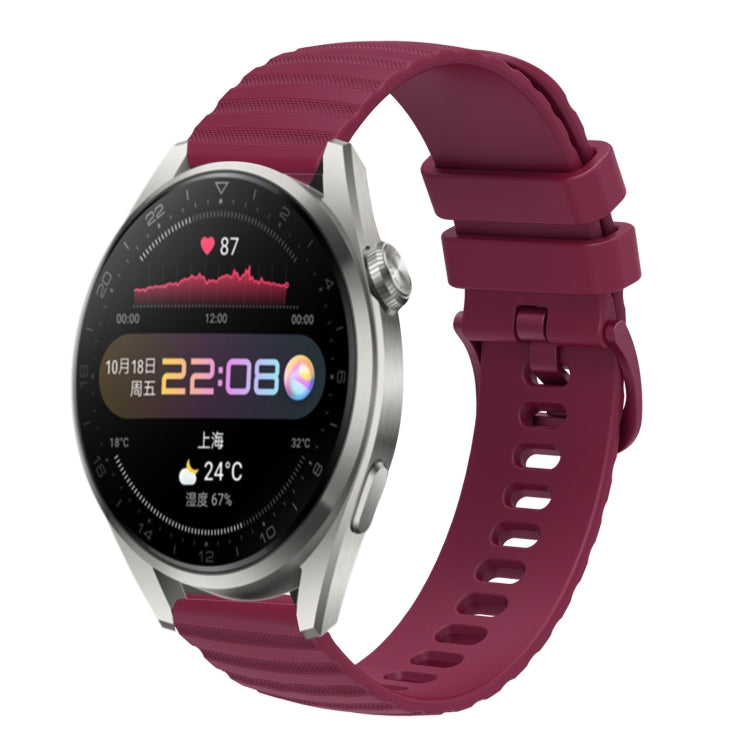 For Huawei Watch 3 Pro 22mm Wavy Dot Pattern Solid Color Silicone Watch Band