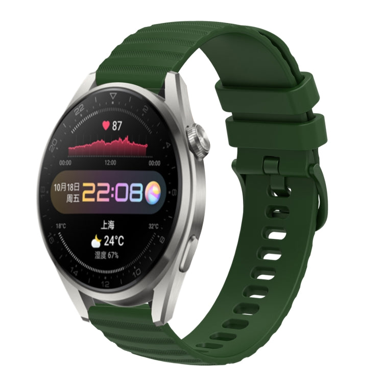 For Huawei Watch 3 Pro 22mm Wavy Dot Pattern Solid Color Silicone Watch Band