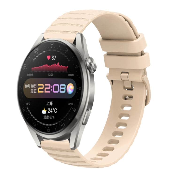 For Huawei Watch 3 Pro 22mm Wavy Dot Pattern Solid Color Silicone Watch Band