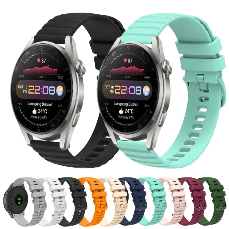 For Huawei Watch 3 Pro 22mm Wavy Dot Pattern Solid Color Silicone Watch Band
