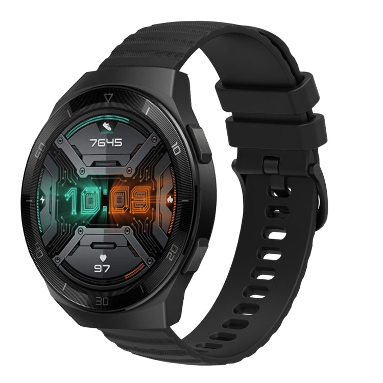 For Huawei Watch GT 2E 22mm Wavy Dot Pattern Solid Color Silicone Watch Band