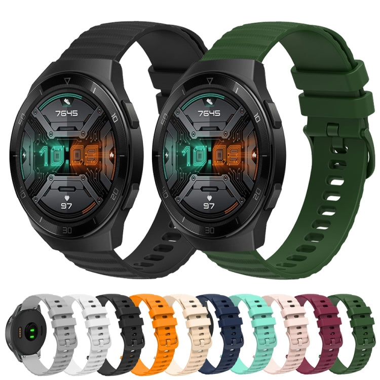 For Huawei Watch GT 2E 22mm Wavy Dot Pattern Solid Color Silicone Watch Band
