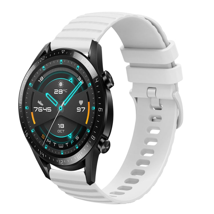 For Huawei GT2 46mm 22mm Wavy Dot Pattern Solid Color Silicone Watch Band