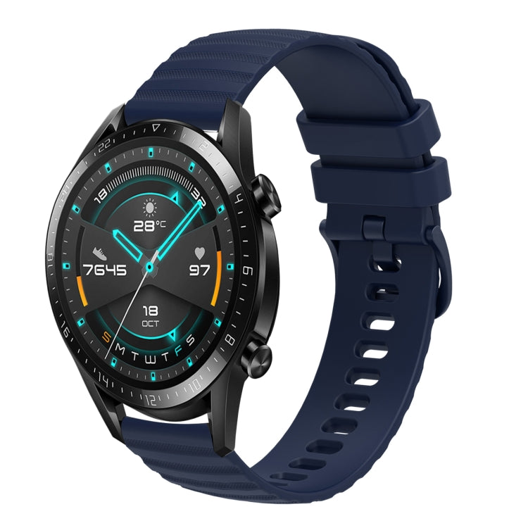 For Huawei GT2 46mm 22mm Wavy Dot Pattern Solid Color Silicone Watch Band