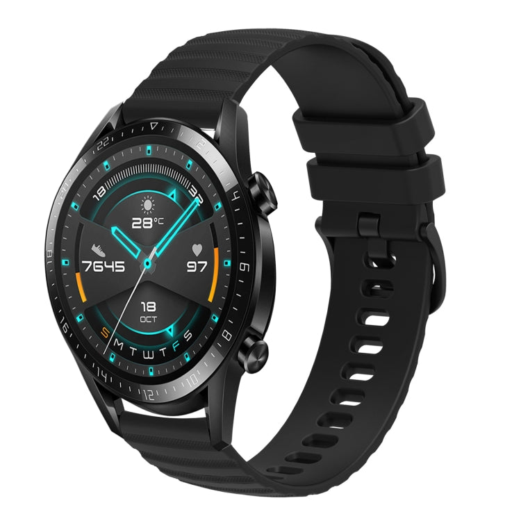 For Huawei GT2 46mm 22mm Wavy Dot Pattern Solid Color Silicone Watch Band